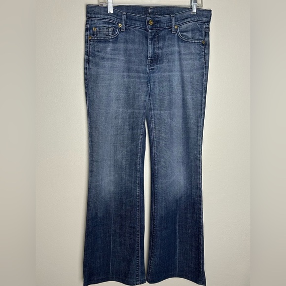 7 Seven for All Mankind Wide Leg Flare Low Rise Dojo 31 Style# U115079U-079U Y2K - Picture 1 of 16